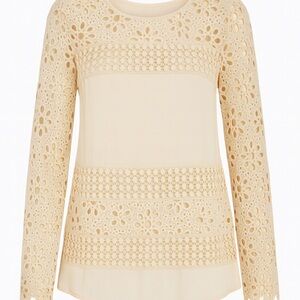 Double Zero Cream Floral Lace Blouse